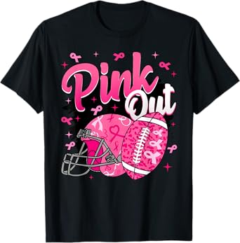 Football Pink Out Team Breast Cancer Awareness Month Women T-Shirt