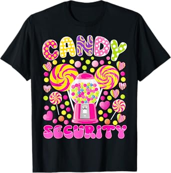 Candy Land Costume Women Candy Crew Funny Candy Security T-Shirt