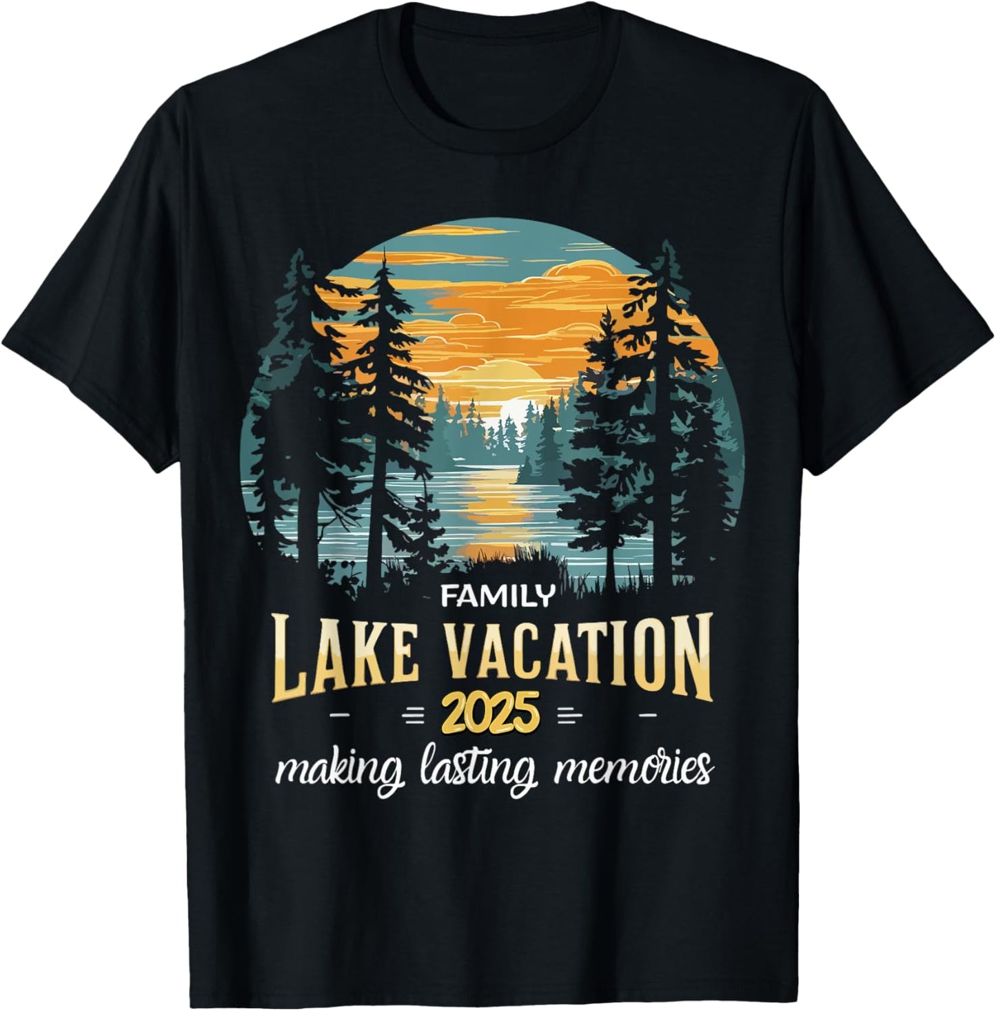 Matching 2025 Camping Hiking Cabin Family Lake Vacation 2025 T-Shirt