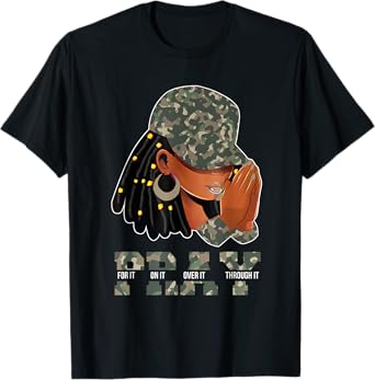 Pray On It Pray Over It Black Woman Loc'd Christian Women T-Shirt