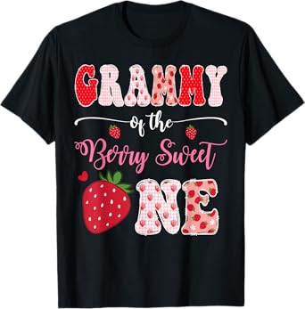 Grammy Of The Berry Sweet One 1St Birthday Strawberry T-Shirt