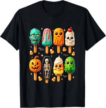 Popsicle Summer Spooky Halloween Ice Cream Summer-ween T-Shirt