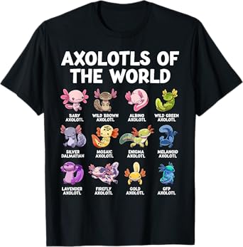 Axolotl Kawaii Axolotls of The World Funny Axolotl Animals T-Shirt