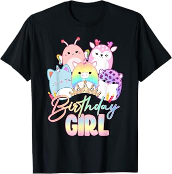 Happy Birthday Girl Squish Squad Mallow Girls Kids Cute T-Shirt