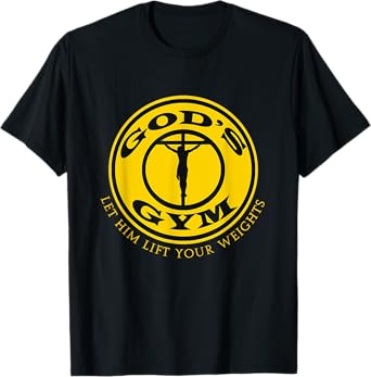 GODS GYM RELIGION T SHIRT Christ Jesus Church Tee T-Shirt