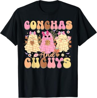 Conchas and Cucuys Mexican Coquette Ghost Halloween T-Shirt