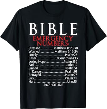 Bible Emergency Numbers Shirt Bible Hotline T-Shirt