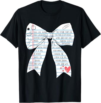 Teacher Life Coquette Bow Back To School First Day Of School T-Shirt
