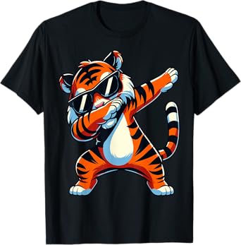 Dabbing Tiger with Sunglasses Tiger Animal T-Shirt
