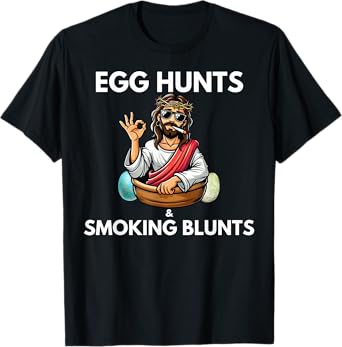 Easter 420 2025 Blunt Stoner Cannabis Weed Design Unisex-Adults T-Shirt Black Small Crew Neck Short Sleeve Modern Novelty Humor Gift T-Shirt