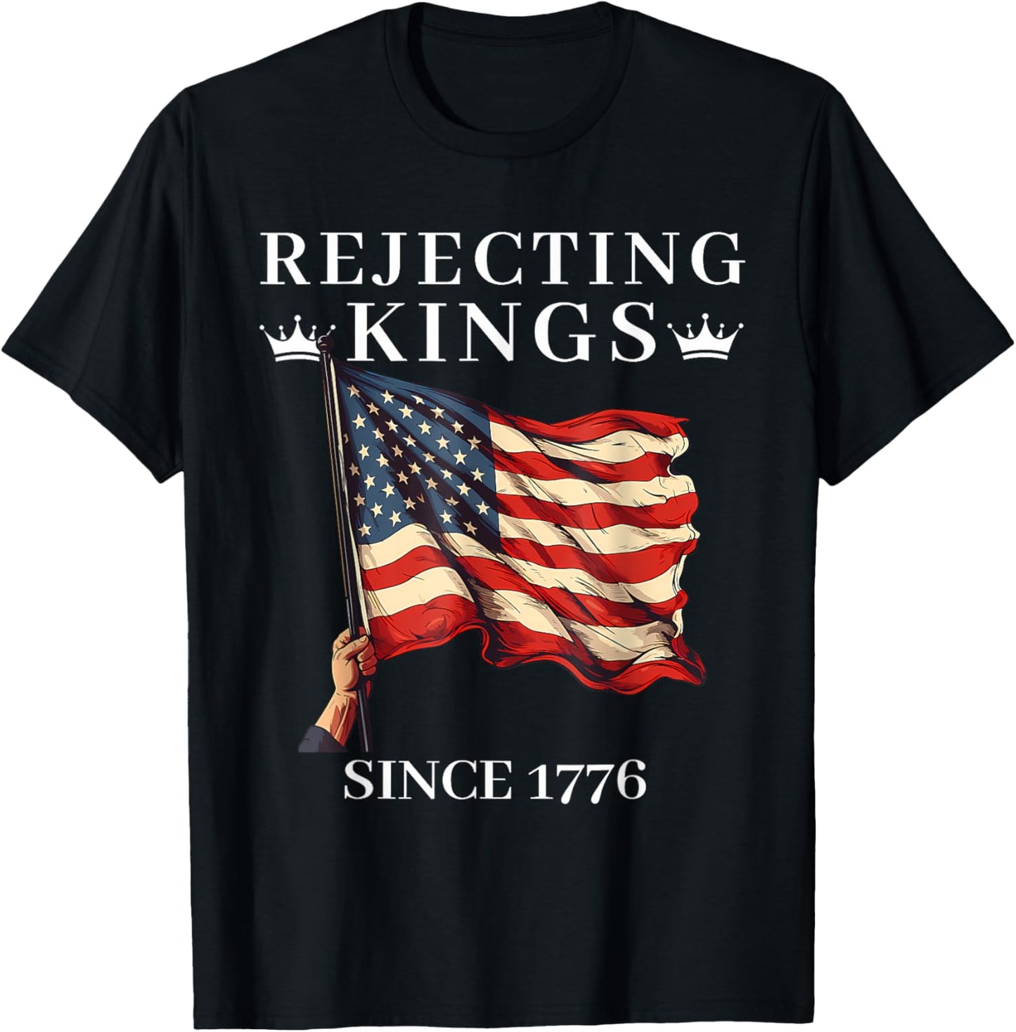 Vintage Rejecting Kings Since 1776 American Vintage Flag T-Shirt