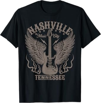 Nashville Tennessee Guitar Country Music City Women Men Kids T-Shirt