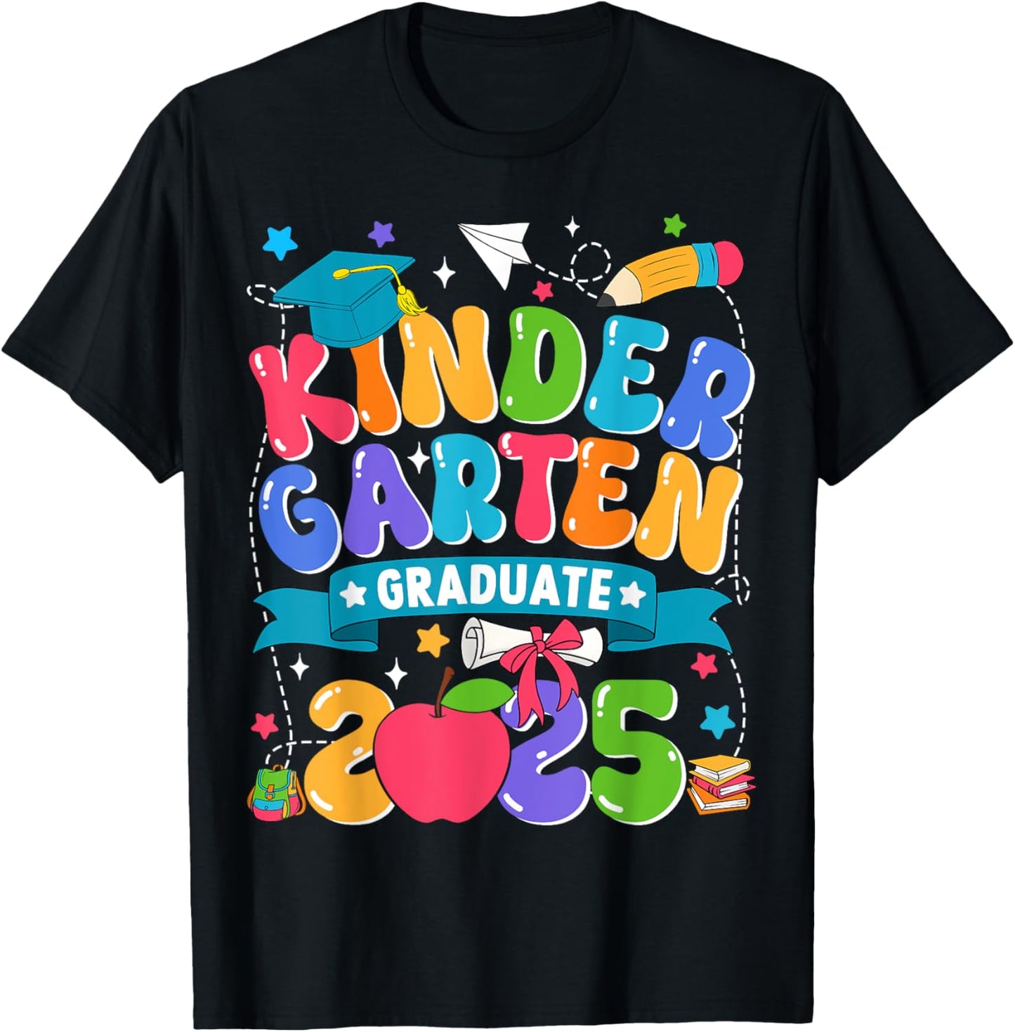 Kindergarten Graduation Shirt 2025 Kids Boys Girls Graduate T-Shirt
