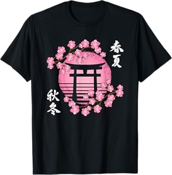 Pink Japanese Cherry Blossom Japan Style Sakura Women Girls T-Shirt