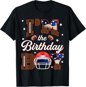 Im the Birthday Boy Football Family Matching Party Decor T-Shirt