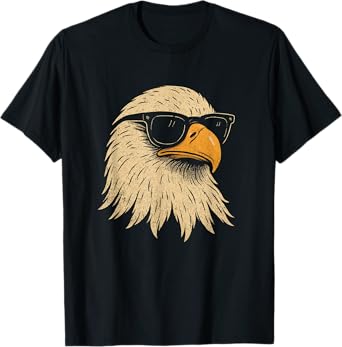 Cool Eagle Sunglasses Retro Vintage Patriotic Eagle T-Shirt