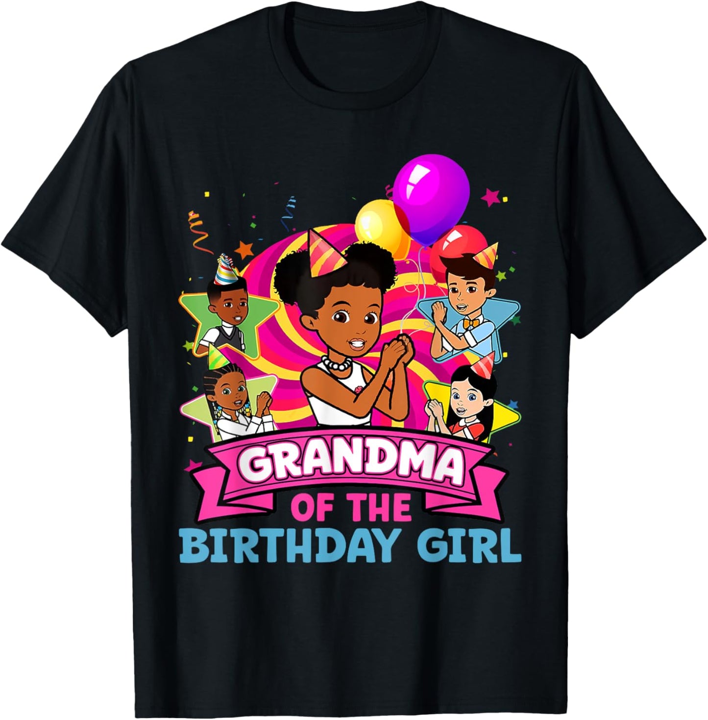 Grandma the Birthday Girl Party Pink Doll Family Decorations T-Shirt