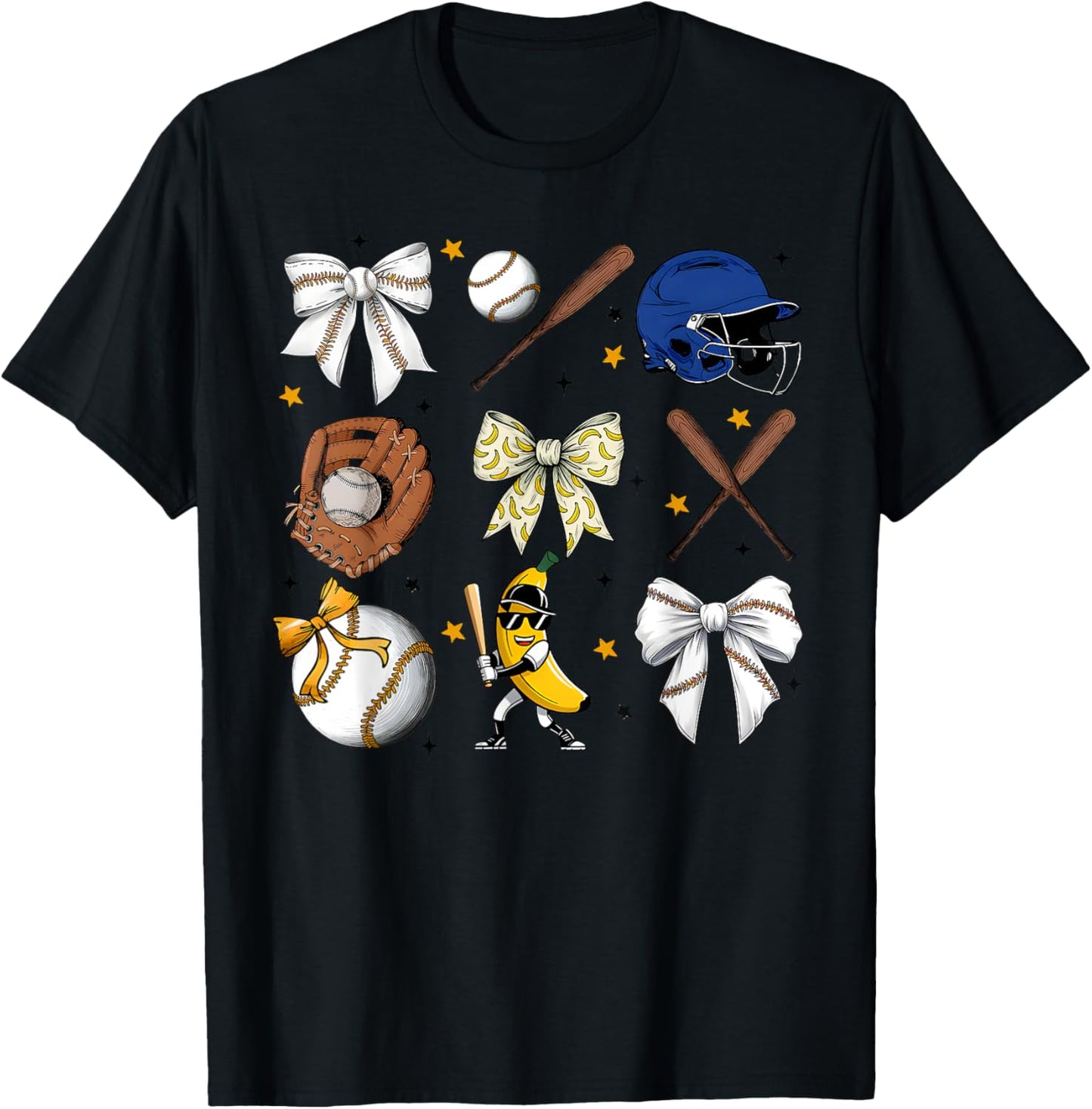 Cute Bananas Coquette Bow Banana for Men Kids Women Youth T-Shirt