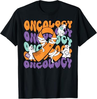 Oncology Nurse Halloween Ribbon Heme Onc RN Cancer Awareness T-Shirt