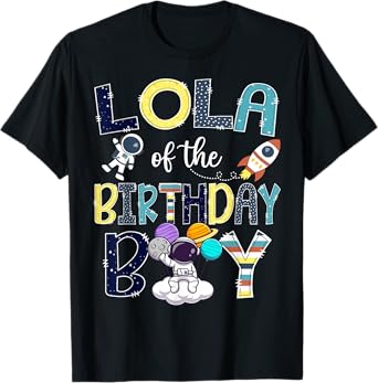 Lola Of The Birthday Boy Astronaut Space Family Matching T-Shirt