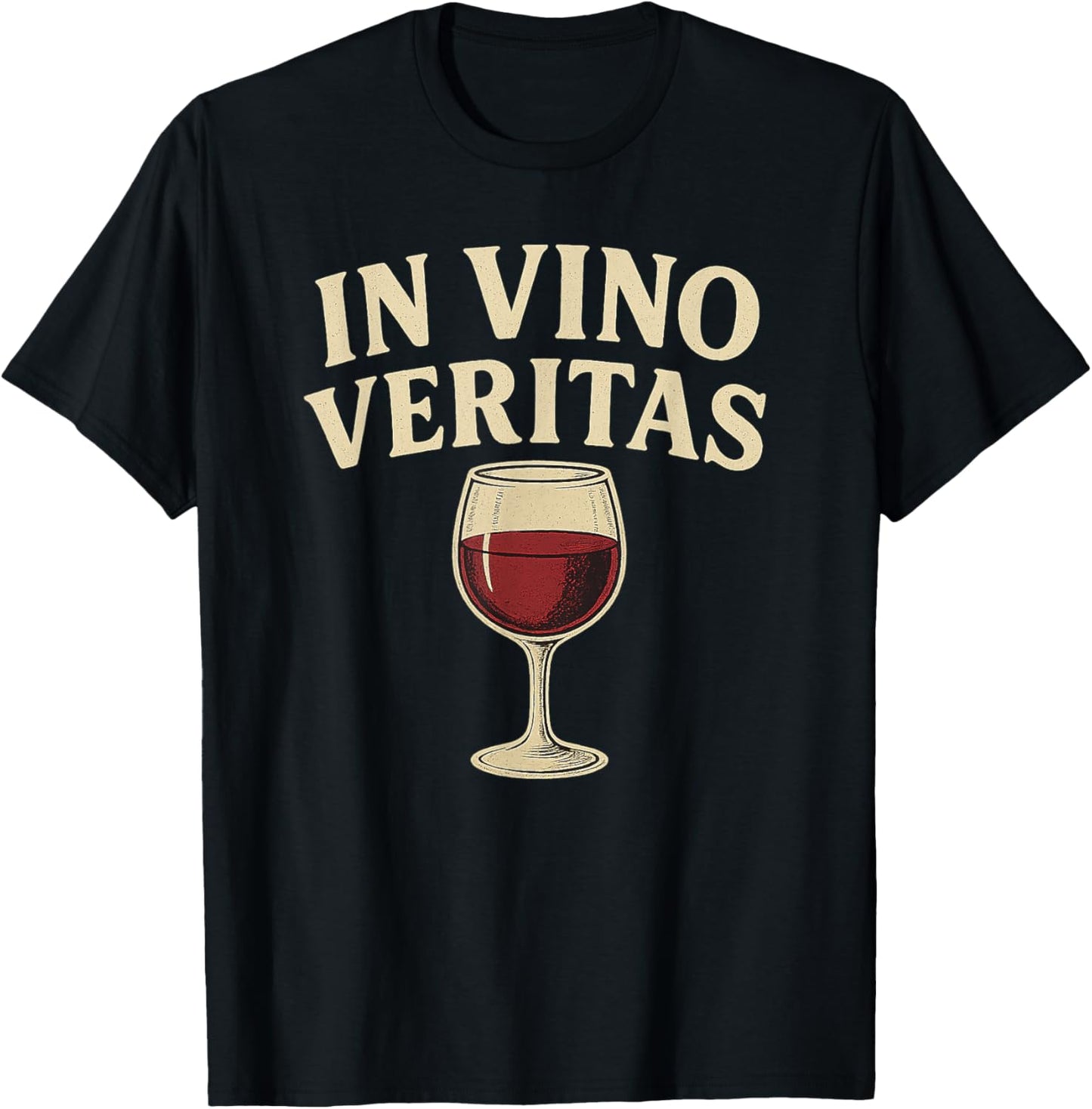In Vino Veritas – Classic Wine Glass Latin Quote Design T-Shirt