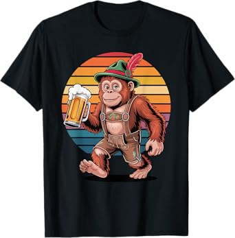 Retro Orangutan Beer Drinking Orangutans T-Shirt
