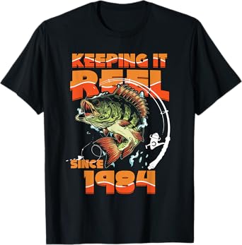 Keeping It Reel Since 1984 Fishing Lovers 41st Birthday Mens T-Shirt
