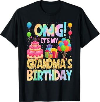 OMG It's My Grandma's Birthday Happy BDay Grandson Tie Dye T-Shirt