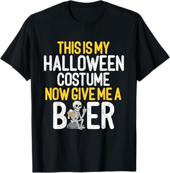 This is My Costume Beer Lover Skeleton Drinking Halloween T-Shirt