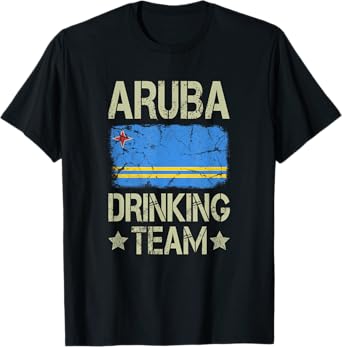 Aruba Drinking Team Aruba Flag Funny Drinking T-Shirt