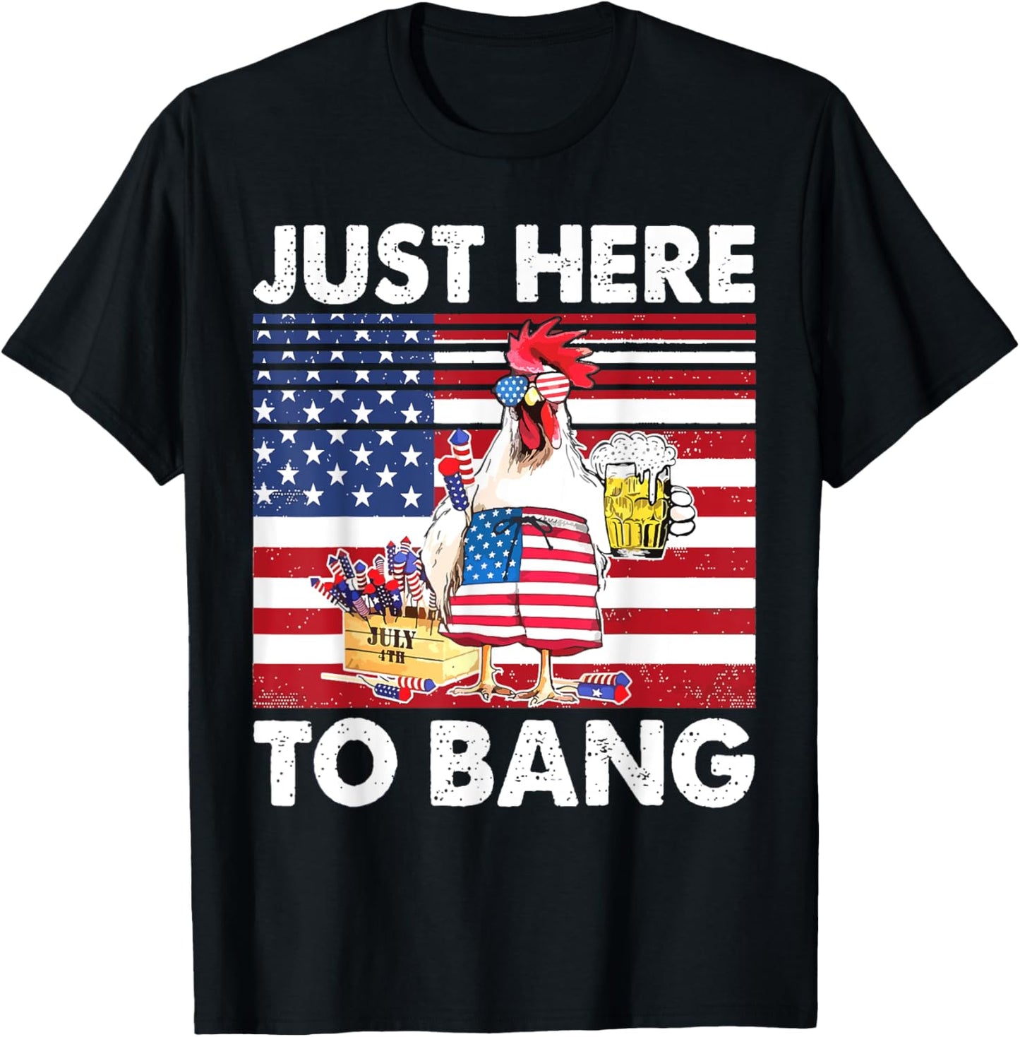 I'm Just Here For The Bang Funny Fireworks Humour T-Shirt
