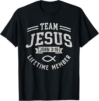 Vintage Team Jesus John 3_16 Lifetime Member God Christian T-Shirt