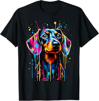 Beautiful Dachshund Lovers Colorful Pop Art Dachshund T-Shirt