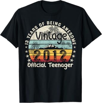 13 Yr Old Gifts Vintage 2012 Official Teenager 13th Birthday T-Shirt