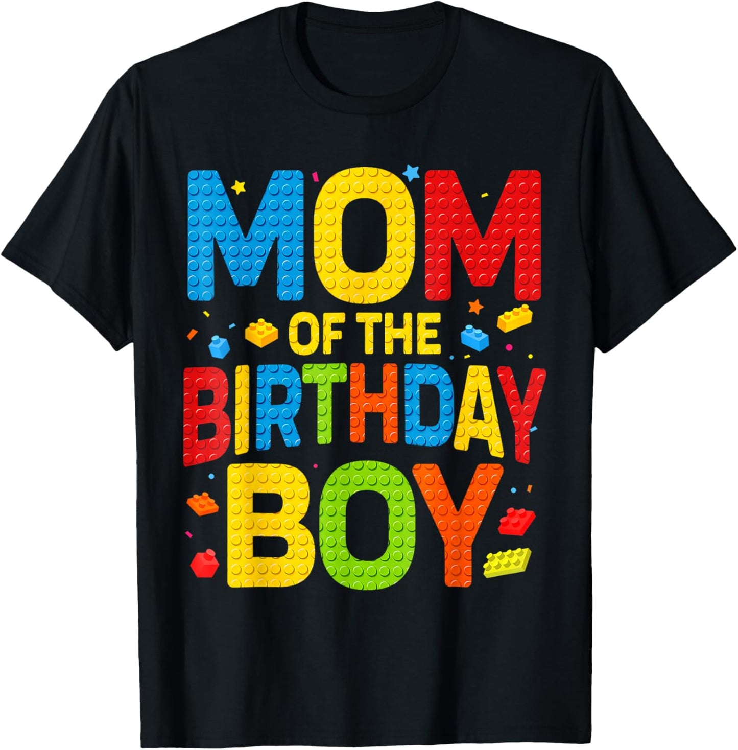 Birthday Party Mom Of The Birthday Boy Shirt Building Block T-Shirt