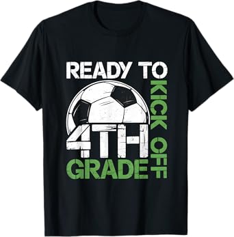 Ready To Kick Off 4TH Grade Kids Teacher First Day Of School T-Shirt