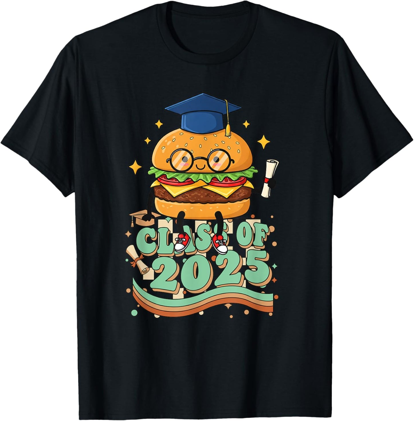 Hamburger Graduate Class Of 2025 Kids Mens Womens Graduation T-Shirt