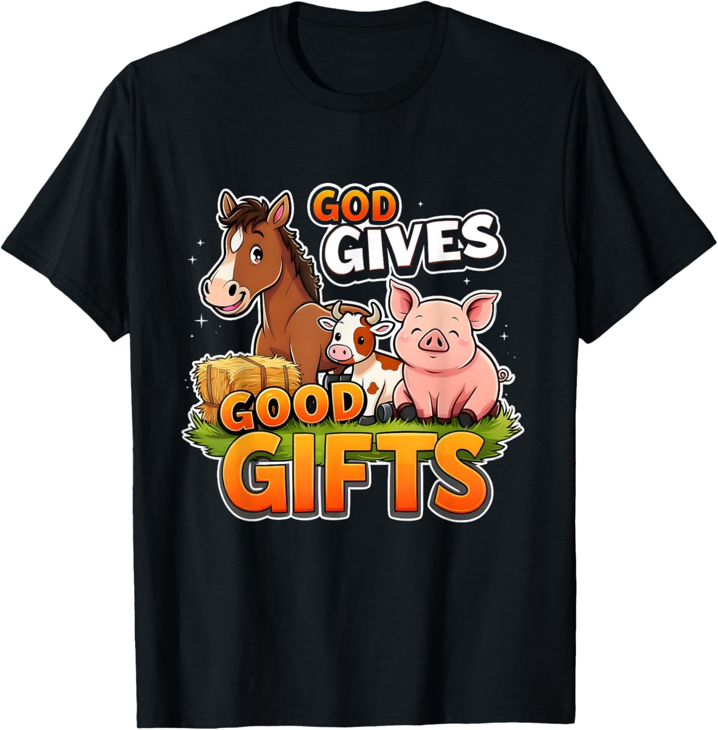 God Gives Good Gifts Farm Bible Verse Yee Haw VBS 2025 T-Shirt