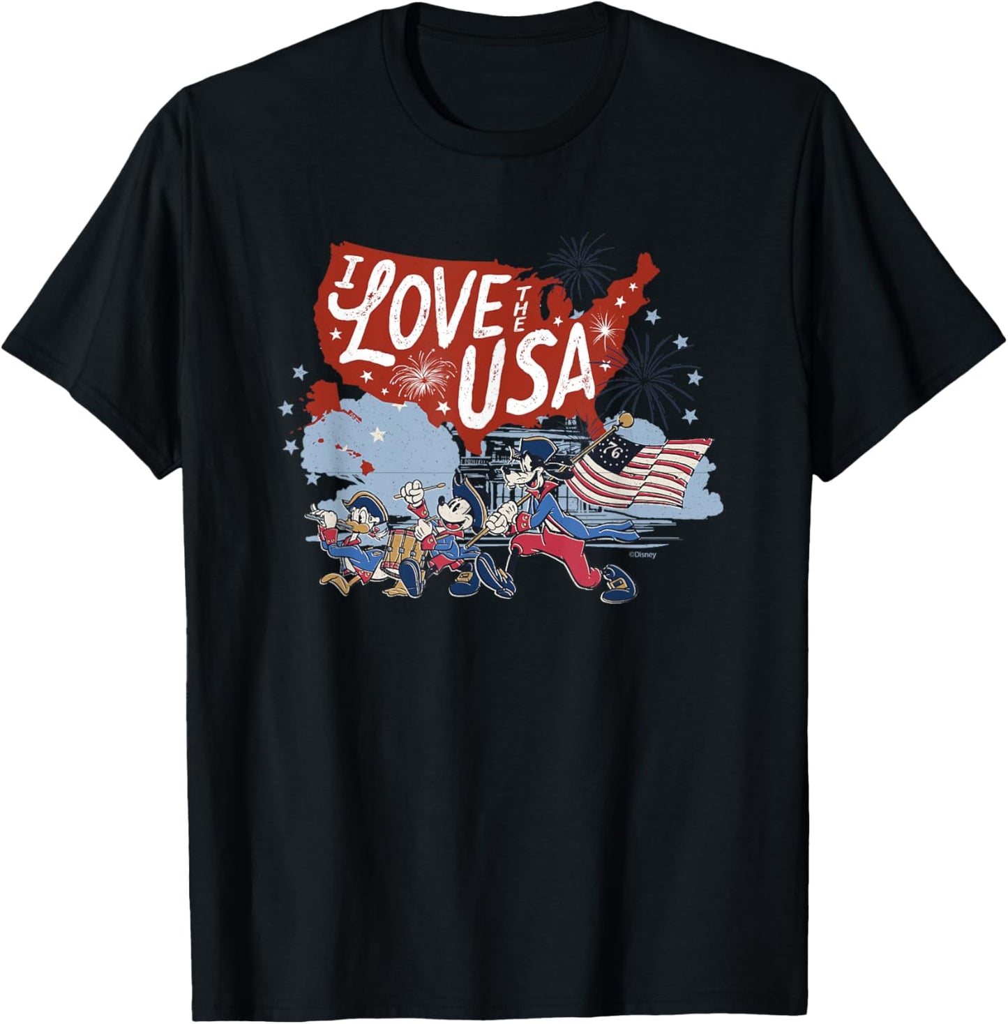 Disney Mickey Mouse & Friends I Love the USA Fourth of July T-Shirt