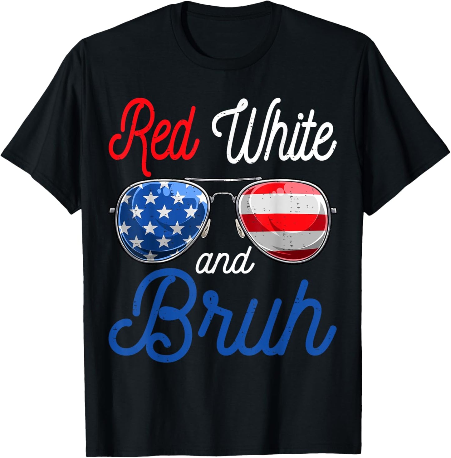 Red White And Bruh 4th Of July Boys Patriotic Teens Kids T-shirt