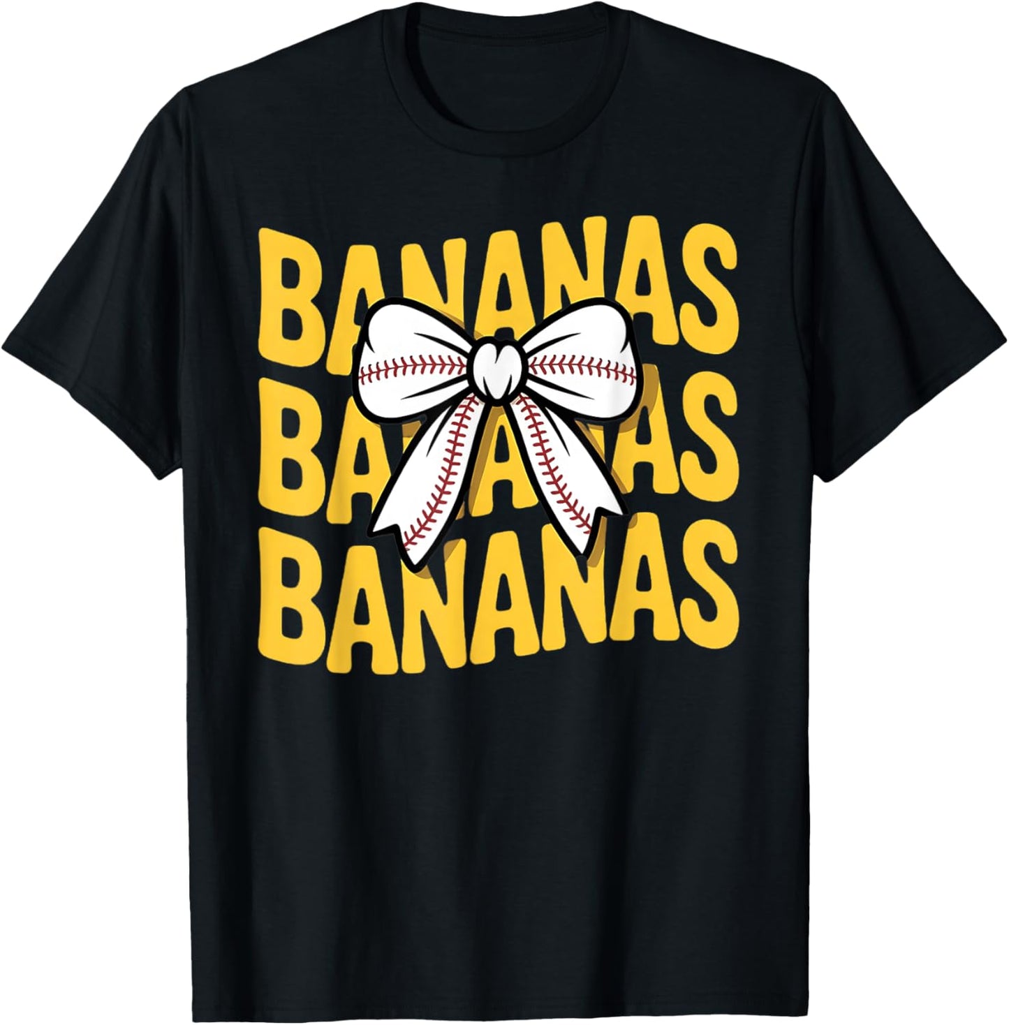 Retro Bananas Last Name Coquette Bow Women Girls kids T-Shirt