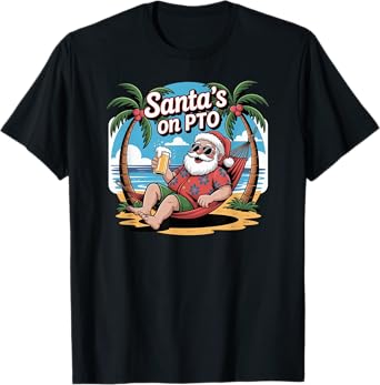 Holiday Humor Joke Christmas Beach Tropical Santa Vacation T-Shirt