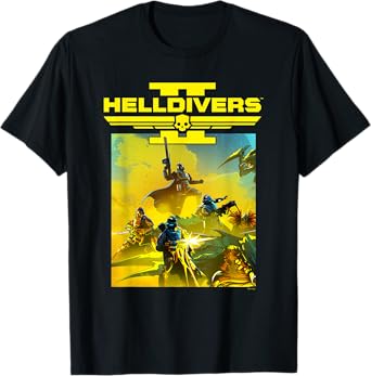 Helldivers 2 Sony Playstation Video Game Group Key Art T-Shirt