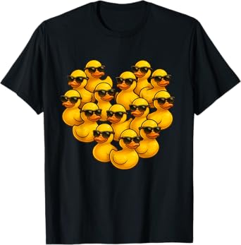 funny duck pajamas for women men kids Duck heart Symbol Love T-Shirt