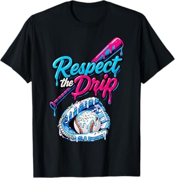 Baseball Drip Ice Cream Sprinkles Youth Boys Baseball Glove T-Shirt