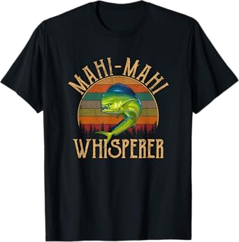 Mahi Fishing Apparel Mahi Mahi American Flag Fishing T-Shirt, Unisex-Adults, Black, Small, Short Sleeve