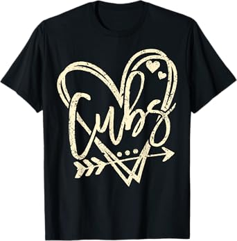 Vintage Distressed Cubs Heart Gift for Men Women Kids T-Shirt