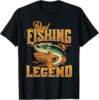 Reel Fishing Legend |Vintage Fishing Pike T-Shirt