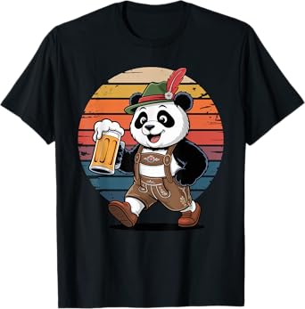 Beer Drinking Panda Bear Pandas T-Shirt