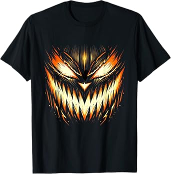 Scary Jack O Lantern Face Carved Pumpkin Halloween Costume T-Shirt